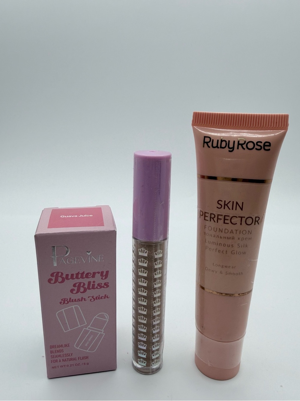 3pc Makeup Lot: Ruby Rose Skin Perfector, Mo Beauty Concealer & Pagevine Blush
